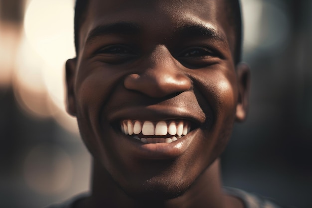 Un hombre con una gran sonrisa en su rostro.