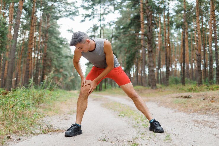 Hombre haciendo cardio en la naturaleza