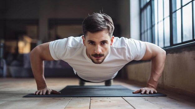 Hombre haciendo flexiones