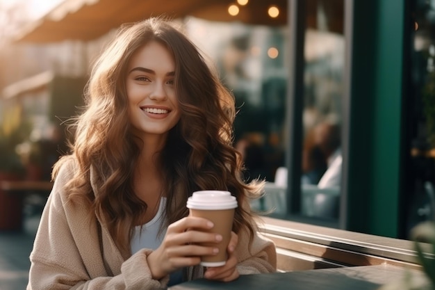 Hombre hermoso con una taza de café