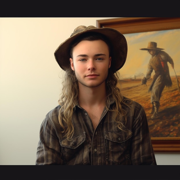 Un hombre hipster con gorra redonda