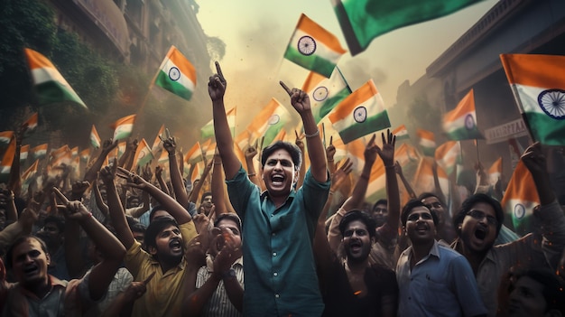Foto hombre indio celebrando el día de la independencia