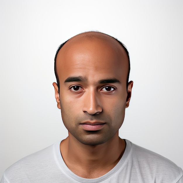 Foto hombre indio con problema de pérdida de cabello