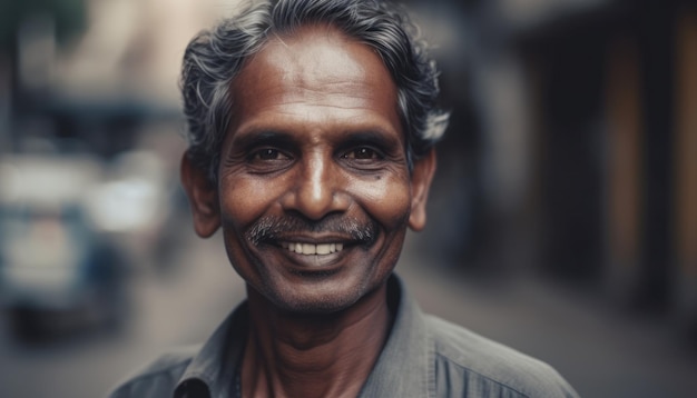 Hombre indio sonriente mirando a la cámara