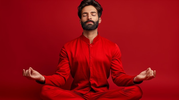 Foto el hombre está involucrado en yoga avanzado