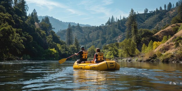 hombre en kayak IA generativa