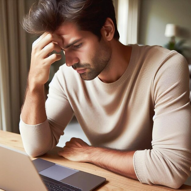 un hombre con una laptop y una laptop en la mesa