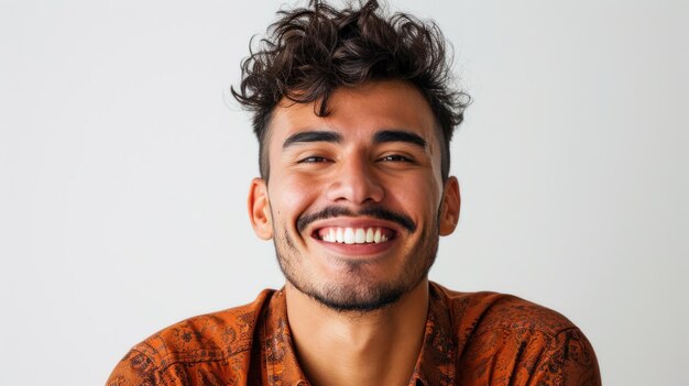 Foto hombre latinoamericano contra un fondo blanco