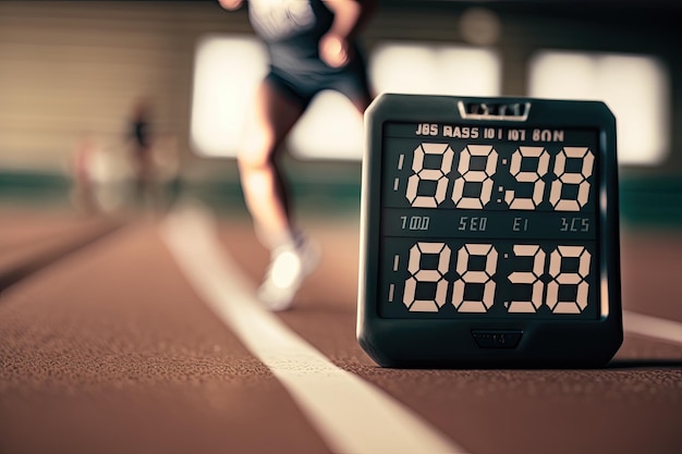 Hombre listo para correr en la pista IA generativa