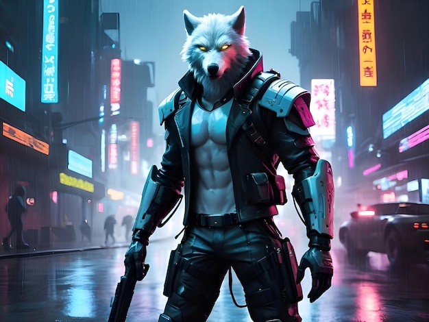 El hombre lobo cyberpunk