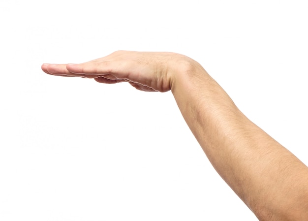 Hombre mano mostrando gesto aislado