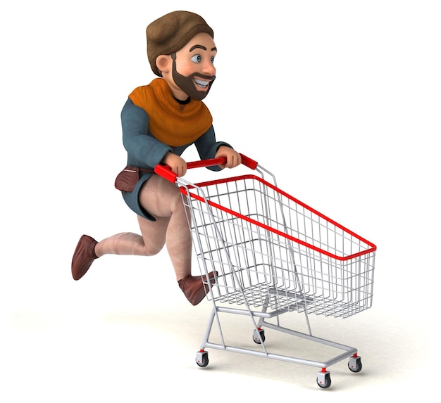 Hombre medieval de dibujos animados en 3D