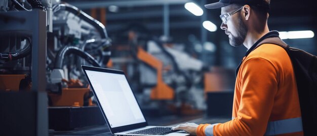 Foto un hombre mira una computadora portátil que tiene una pantalla que dice no