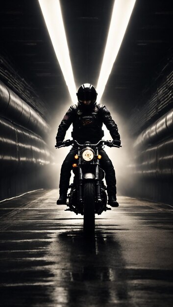 Foto un hombre montando un crucero de motocicleta