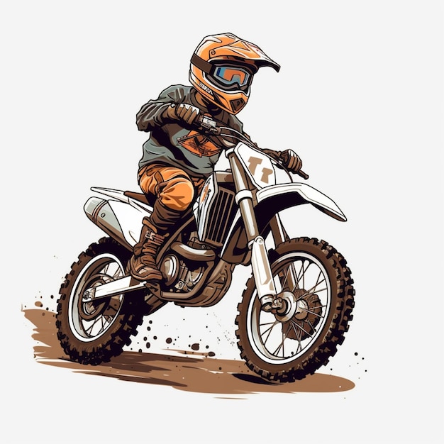 Un hombre montando una moto de cross con casco y gafas.