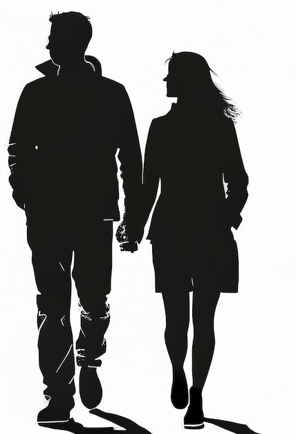 Un hombre y una mujer caminan por la calle tomados de la mano.