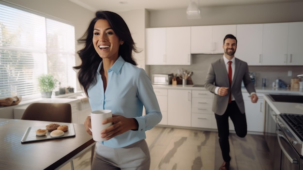 Hombre y mujer cocinando juntos en la cocina