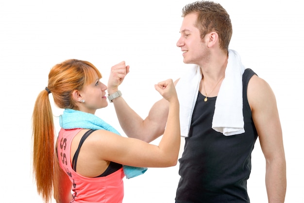 Hombre y mujer después del ejercicio físico