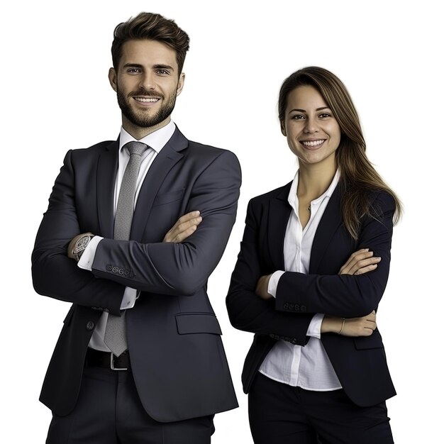 Foto un hombre y una mujer están posando para una foto con las palabras 