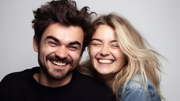 Un hombre y una mujer están sonriendo y la niña lleva una camisa negra y una camisa negra.