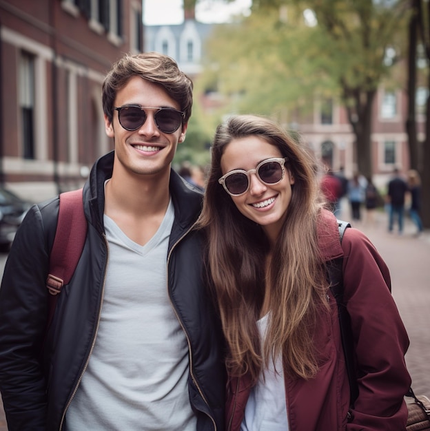 un hombre y una mujer con gafas de sol posan para una foto.