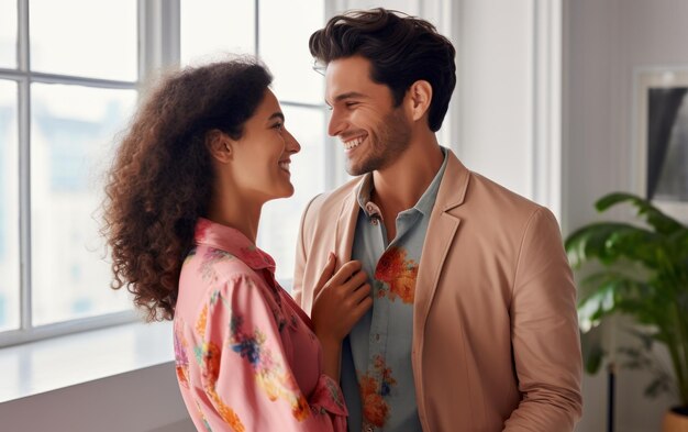 Foto un hombre y una mujer posando para una foto