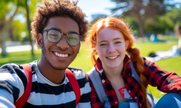 un hombre y una mujer sonriendo para una foto con gafas en la cara