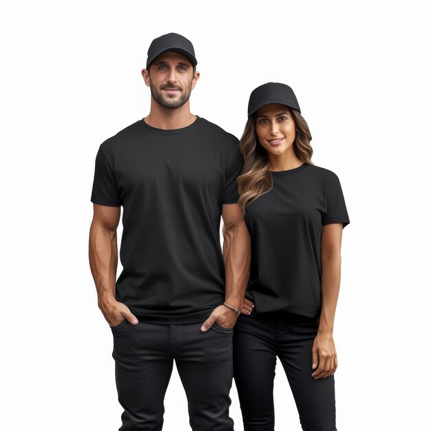 Hombre y mujer vestidos de negro