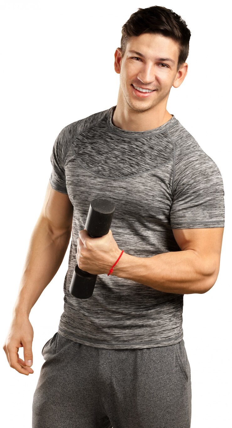 Foto hombre musculoso aislado en blanco
