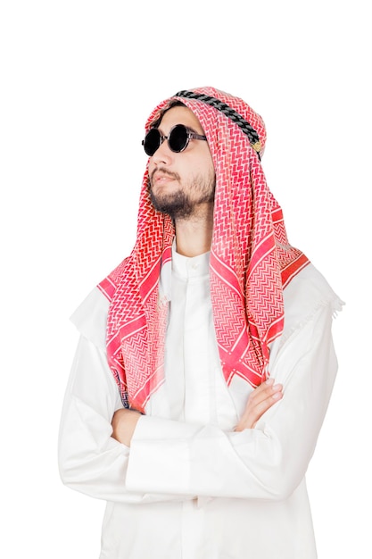 Hombre de negocios árabe que expresa gesto confiado