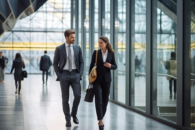 hombre de negocios y colega caminando juntos en la industria