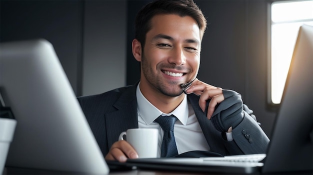 Un hombre de negocios feliz