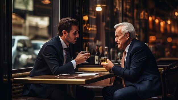 Hombre de negocios hablando de fotografía