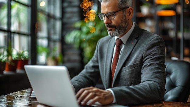 El hombre de negocios moderno en su ámbito digital
