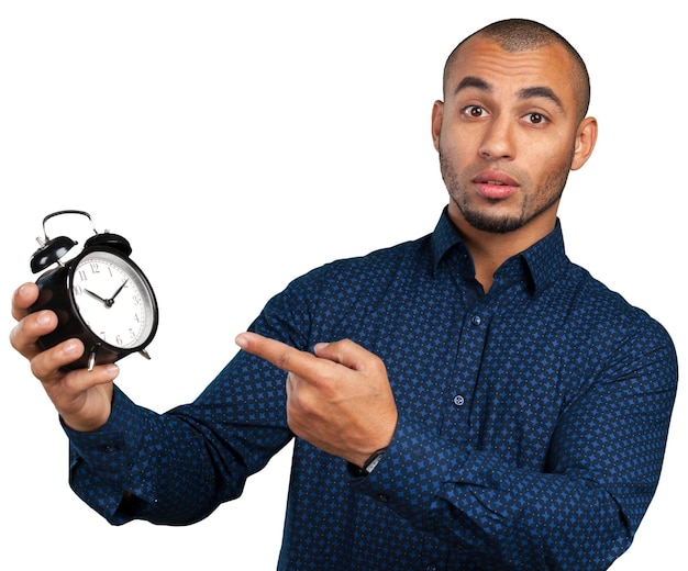 Hombre de negocios negro con reloj