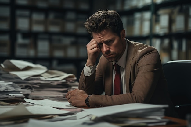 Un hombre de negocios preocupado.