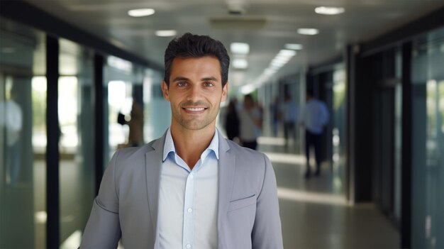 hombre de negocios sonriente con ropa formal