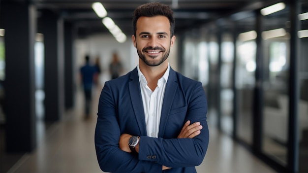 hombre de negocios sonriente con ropa formal