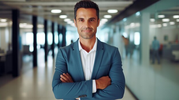 Foto hombre de negocios sonriente con ropa formal