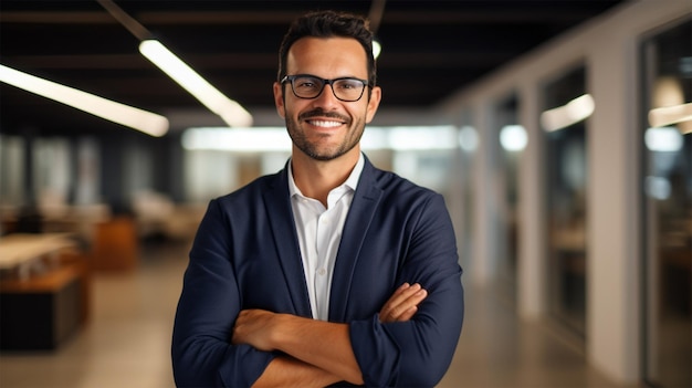 hombre de negocios sonriente con ropa formal