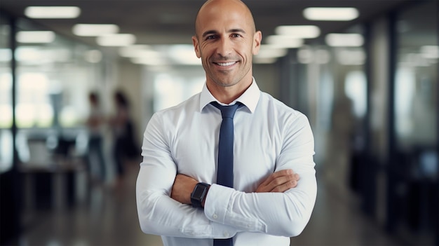 hombre de negocios sonriente con ropa formal