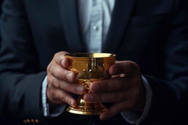 Hombre de negocios con una taza