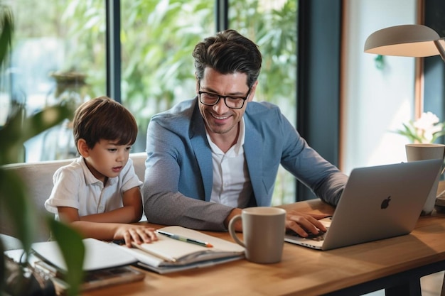 Foto hombre de negocios trabajando en casa