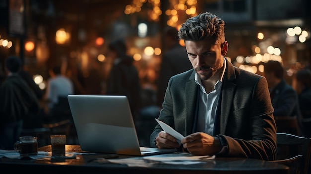 hombre de negocios trabajando en la computadora