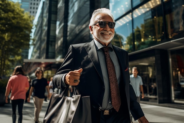 Un hombre de negocios con traje y gafas de sol.