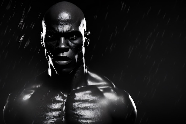 Foto hombre negro con expresión seria con pose de poder, campaña de vidas negras importa