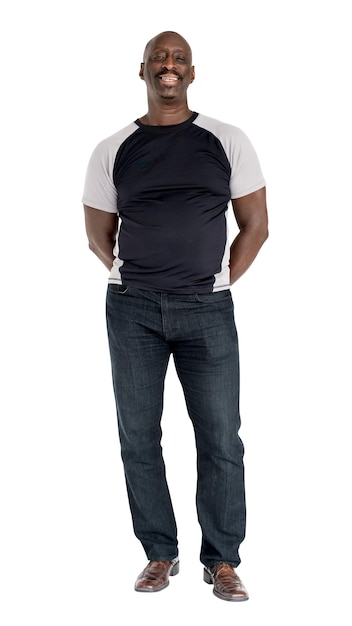 Hombre negro sonriente con fondo transparente
