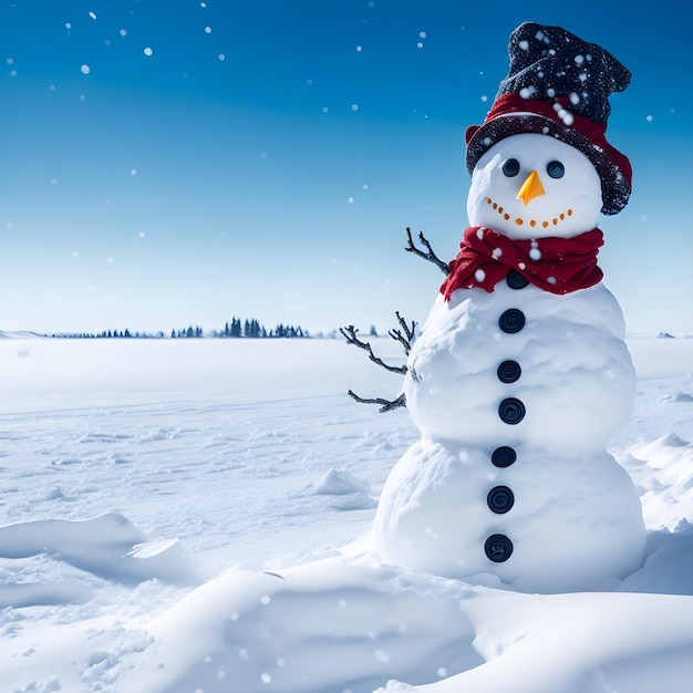 Foto hombre de nieve robótico hombre de nieve invierno ai generado