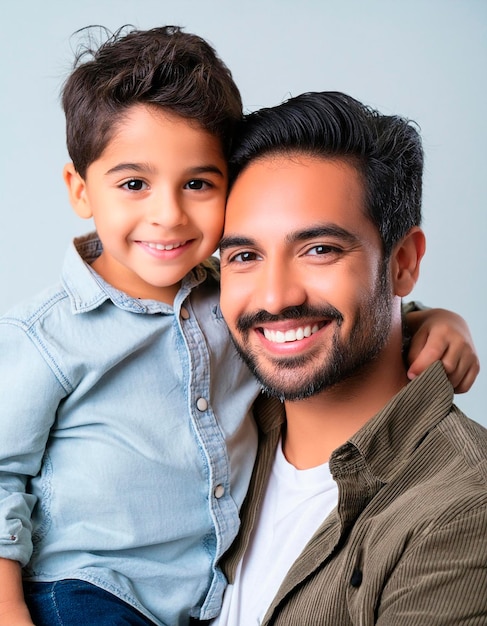 un hombre y un niño posan para una foto