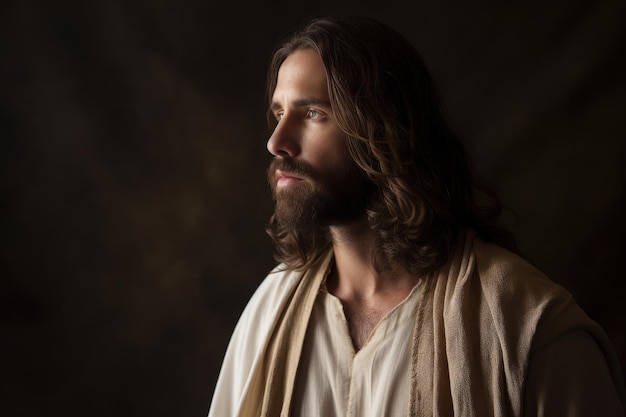 Un hombre con la palabra jesus en su camisa